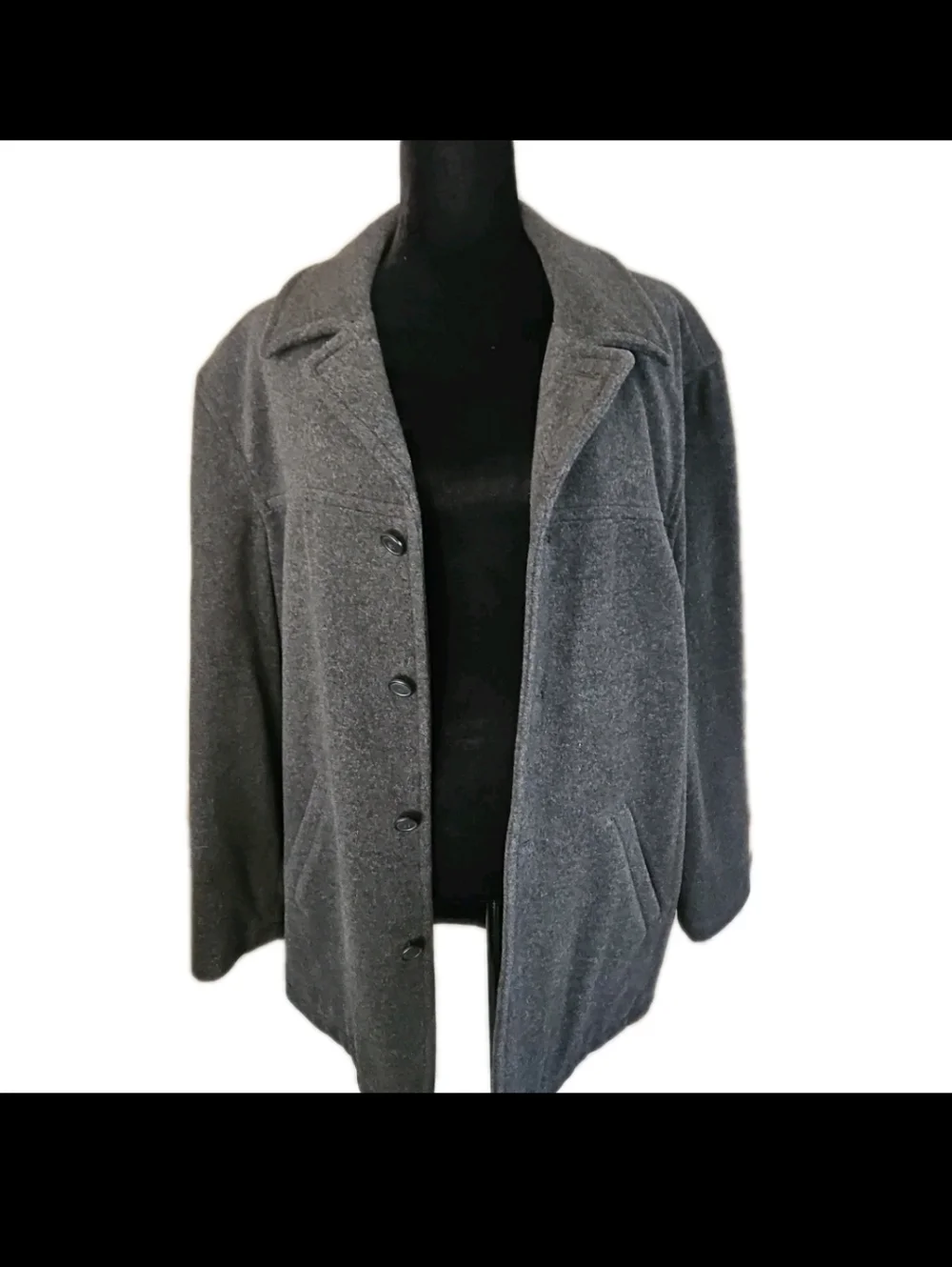 J.Crew Mens Wool Blend Gray Pea Coat  Classic Timeless Closet Staple Outerwear M